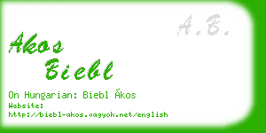 akos biebl business card